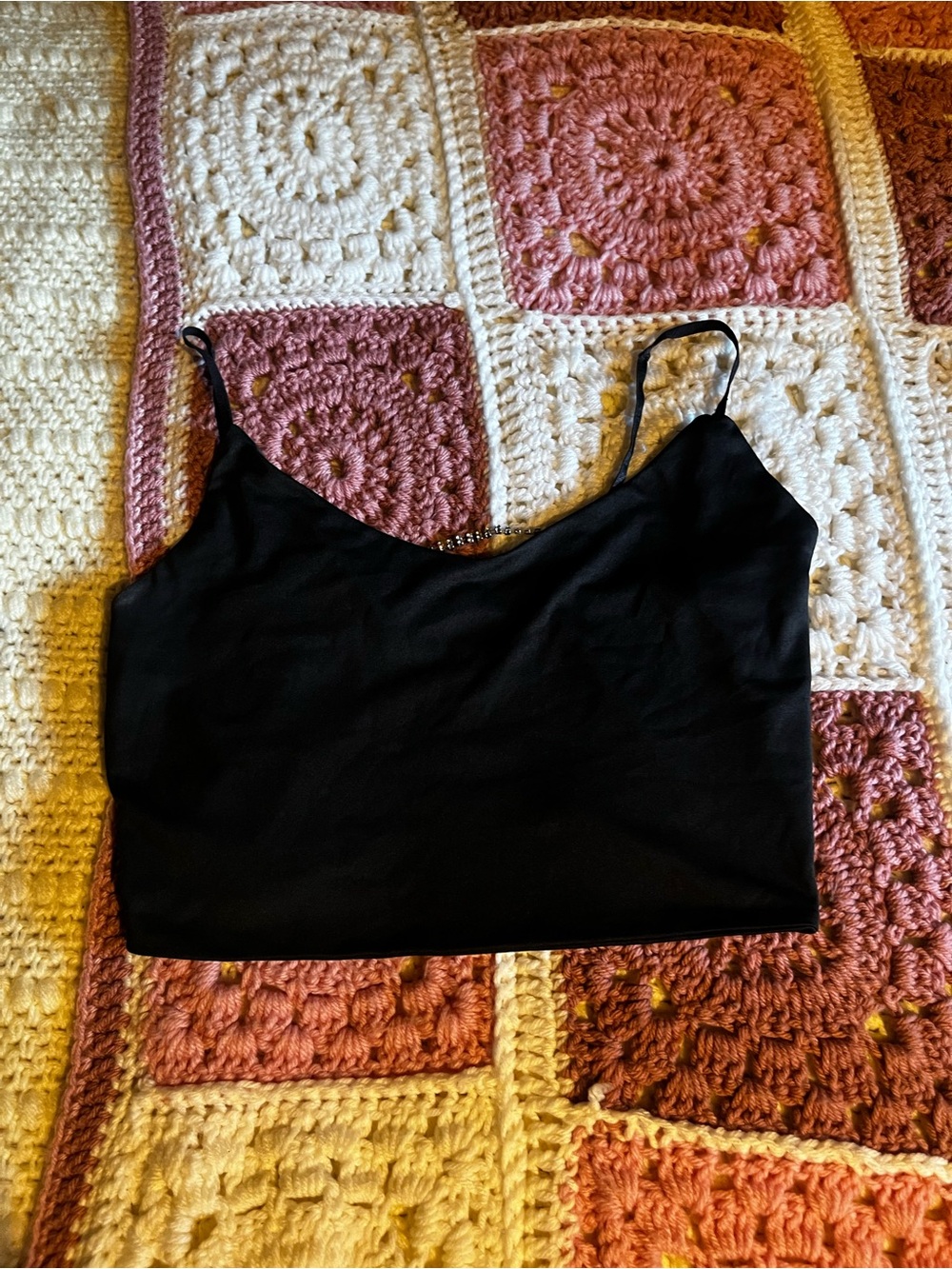 Forever 21 Black Spaghetti Strap Crop Top